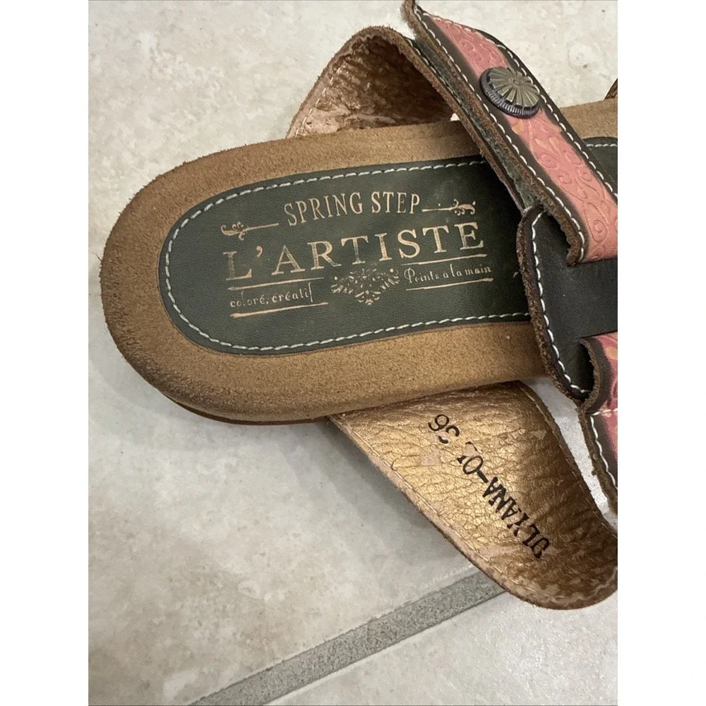 L'Artiste Sprin Step Olyana Sandals Slip On‎ Size 36 US 5.5/6 Boho Hippie